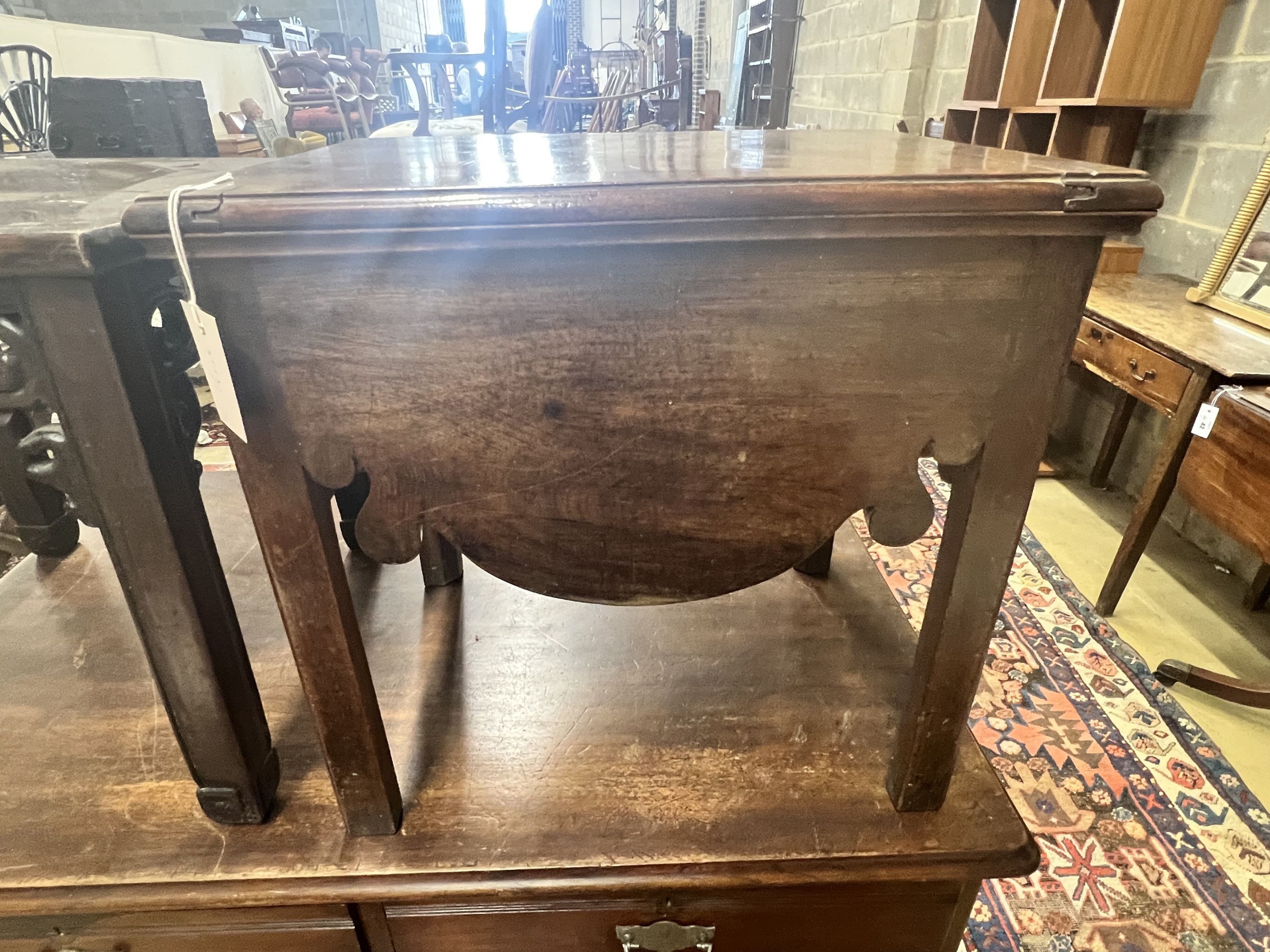 A George III mahogany commode, altered, width 50cm depth 39cm height 48cm